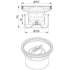 Line Drawing - Water trap-160